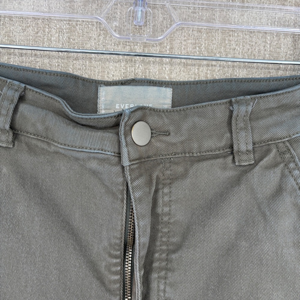 Everlane Jean Women 0 Tall Green Utility Barrel Cotton High Rise Slim Twill - Picture 7 of 14